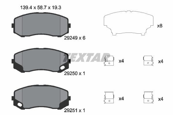 TEXTAR 2924901 Plaquettes de frein