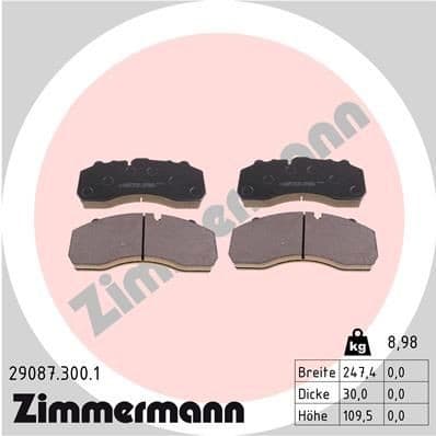 ZIMMERMANN 29087.300.1 Plaquettes de frein